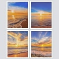 thumbnail image 2 of PixonSign Framed Wall Art White Ocean Sea Wave Posters, Set of 4 Sunset Horizon Nature Wilderness Realism Landscape Modern Art, Scenic Seascape Canvas Prints for Home Decor - 11"x14" White, 2 of 5