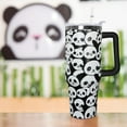 thumbnail image 4 of 40oz Panda Tumbler with Straw Lid - Stainless Steel Travel Mug for Coffee & Drinks - Cute Panda Gift for Girls, Women - Home & Office Decor (Cold & Hot Beverages), 4 of 6