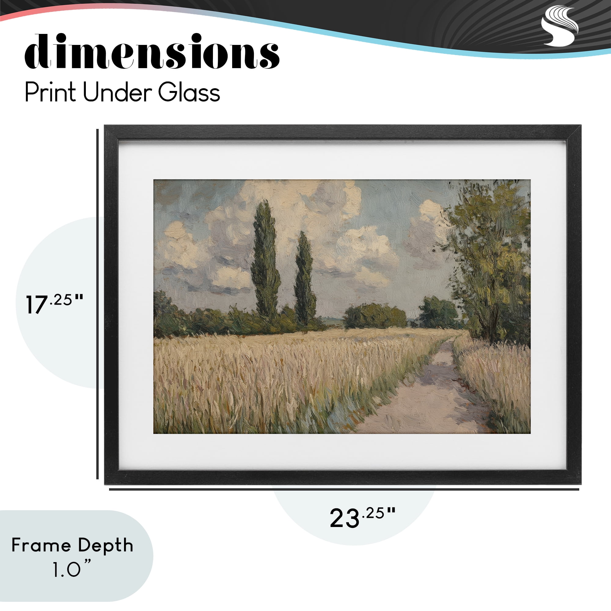 Stupell Industries Summer Path Between Poplars Black Framed Print Under Glass, design by Petal Prints Design