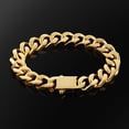 thumbnail image 6 of 18/K Coarse Plating Cuban Link Miami Chain For Women Men Stainless Steel Jewelry Iced Out Luxury Bracelet Free Shipping gothic GC, 6 of 6