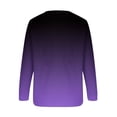 thumbnail image 5 of IROINNID Women's Long Sleeve Sweatshirt Round Neck Mid-Length Gradient Casual Tops Sweatshirt, Purple, 5 of 5