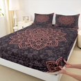thumbnail image 3 of Manfei Boys Girls Hippie Mandala 4pcs Bed Sheets,Bohemian Theme King Sheets,Chic Floral Flowers Super Cozy Sheet Set,Super Cozy Room Decor, 3 of 7