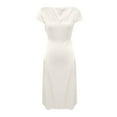 thumbnail image 5 of Robe Maxi Sans Manches à Col Bénitier pour Femmes, Dos Nu, Dos Ouvert en Soie, avec Ceinture, Robe de Soirée Élégante pour Invité de Mariage Ou Bal, 5 of 5