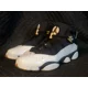 thumbnail image 3 of Ni - ke Ni - ke Air Jordan Shoes Sneakers Size 8.5Y Black White Gold 6 Rings 323399-100, 3 of 5