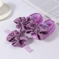 thumbnail image 3 of Aojekbee Baby Girl Mary Jane Flats Soft Non-Slip Walking Shoes with Bow Headband for Summer, 3 of 4