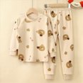 thumbnail image 4 of masbird Toddler Girls Boys Dailywear Outfits Set 2-piece Pajamas Sleepwear Pjs for Baby Spring Fall Winter Kids Loungewear Set for 6-24 Months 2t 3t 4t 5t 6t 7t 8t 9t(Beige,2-3 Y), 4 of 4