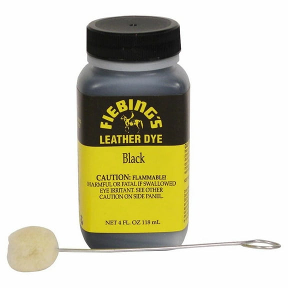 Fiebings Leather Dye Black With Applicator 4 oz. 2-Pack