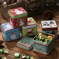 thumbnail image 3 of Christmas Cookie Tins Xmas Square Candy Tinplate Tins Large Capacity Retro with Lids Cookie Containers for Storing Candies Biscuits Treat Tea Small Gift and More, 3 of 9