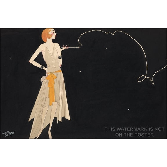 24"x36" Gallery Poster, Where there's smoke there's fire by Russell Patterson flapper