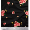 thumbnail image 1 of Soimoi Cotton Duck Fabric Leaves & Rose Flower Printed Fabric 1 Yard 42 Inch Wide, 1 of 1