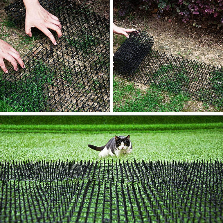Cat Deterrent Scat Mat for Cats - Cat Spike Mat (Set of 10, Grey) 16.5 x  13.4 Inch with 1 Inch Spikes is A Perfect Cat Repellent Indoor & Outdoor  for