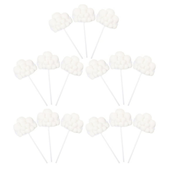 HAMPPLIES Birthday Cake Decorations Cloud Shape Cupcake Toppers White Paper 15Set 4.64X1.77X1.18in