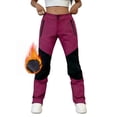 thumbnail image 2 of Miluxas Fashion Womens Color Block Waterproof Hiking Pants Casual Windproof Quick Dry Outdoor Pants with Pockets for Camping Climbing Hot Pink, 2 of 7
