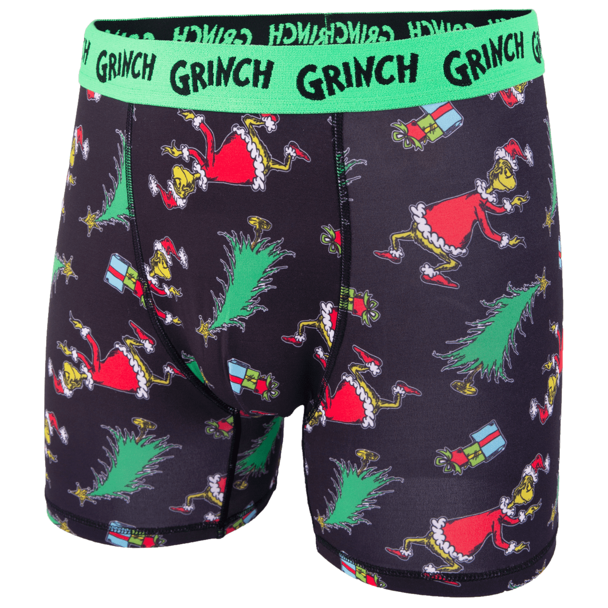 Dr Suess Grinch Plaid Men's Athletic Boxer Brief, 2-Pack, Sizes S-XL