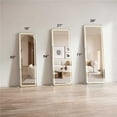 thumbnail image 2 of Modern LED Full-Length Mirror with Rounded Corners, 3 Color Temperatures, Touch Control, Floor & Wall Mountable, Anti-Fog for Bedroom/Bathroom(16" x60"), 2 of 9