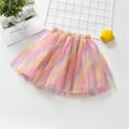 thumbnail image 4 of Darzheoy Girls Skirt Summer Versatile Elastic Waist Cake Puffy Skirt Color Layered Mesh Bow Casual Pleated Loose Solid Color Half Skirt Princess Skirt ,Size:1-7 Years, 4 of 8