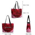 thumbnail image 3 of Valentine's Day Roses Heart Woman Leather Handbags Large Tote Bag Fashion Portable Handbags With Zipper, 3 of 7