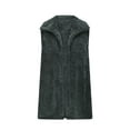 thumbnail image 5 of Dxzfnsa Womens Sleeveless Vests Fashion Lapel Collar Open Front Fleece Cardigan Sweater Vests Women's Casual Loose Fuzzy Solid Color Coats, 5 of 8
