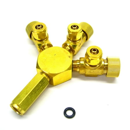 3 Ways Metal Co2 Flow Controller - Tri Regulator Brass splitter Solenoid