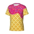 thumbnail image 5 of Vsdgher Red Ice Cream Print Men's Dry Fit Mesh Athletic Shirts Moisture Wicking Tennis T-Shirt Tops, 5 of 9
