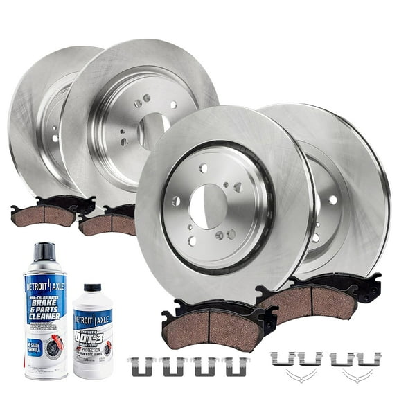 Detroit Axle - Brake Kit for Acura 2015-2020 TLX, Disc Brakes Rotors Ceramic Brake Pads with Hardware 2016 2017 2018 2019 Replacement : 12.60" inch Front and 12.20" inch Rear Rotor