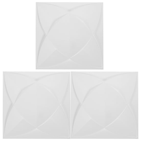 DINHEAROM Wall Panels Peel And Stick Panels White PVC 3Pcs 11.8x11.8in