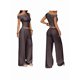 thumbnail image 3 of Conjuntos de Dos Piezas para Mujer, Top Corto Informal de un Solo Hombro, Pantalones Anchos y Conjuntos Y2K A Juego. Marrón XL, 3 of 7