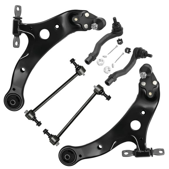 Detroit Axle - 6pc Front End Suspension Kit for Toyota 2002-2003 Camry Lexus ES300, 2 Lower Control Arms with Ball Joints Assembly 2 Outer Tie Rods 2 Sway Bar Links Replacement
