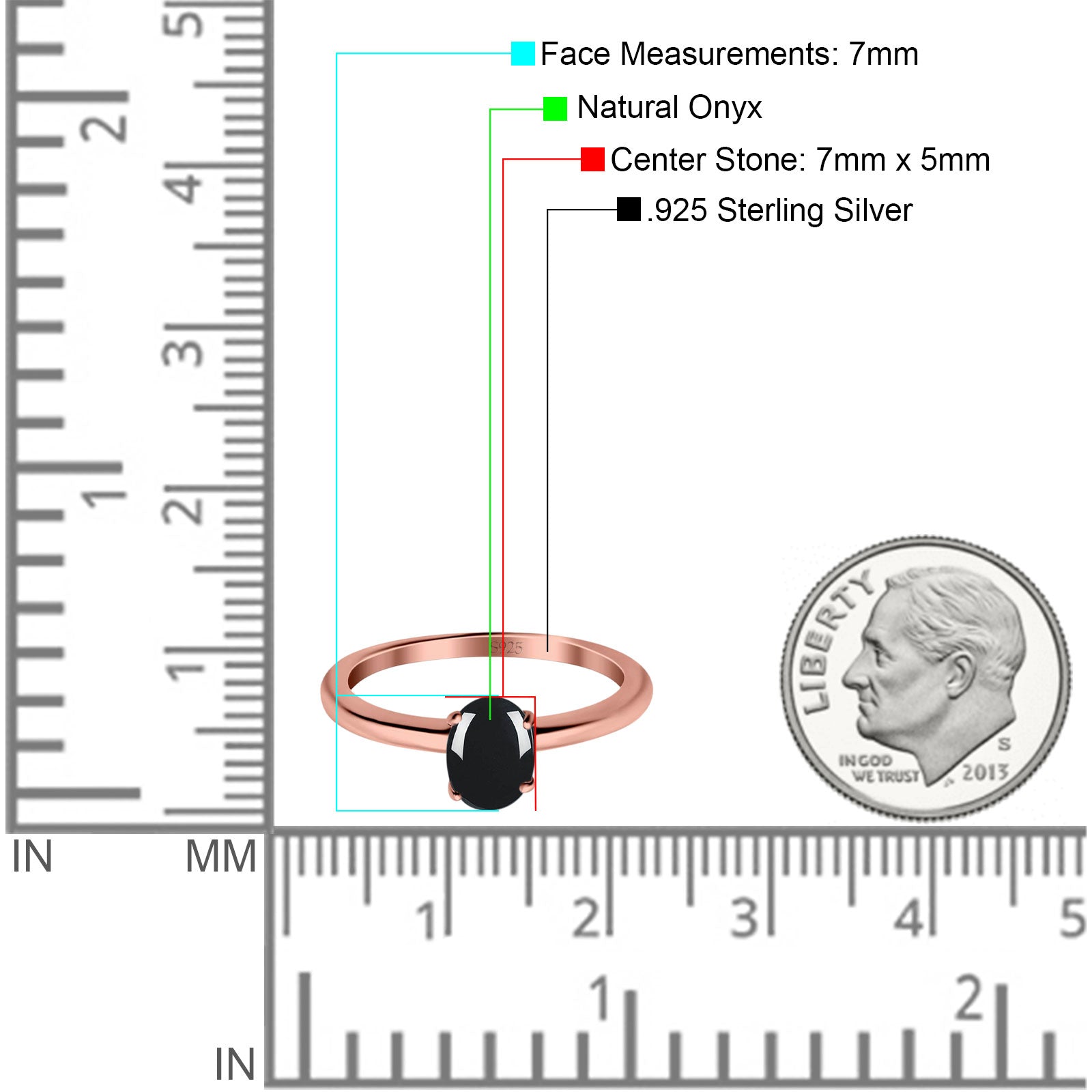 Natural Black Onyx Black Tone Silver Size-10 Minimalist Oval Cathedral Solitaire Ring Wedding Engagement Rings For Women 925 Sterling Silver Gifts For Her