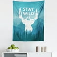thumbnail image 1 of Adventure Tapestry, Wilderness Themed Stay Wild Words Scenic Mountain Backdrop Forest, Fabric Wall Hanging Decor for Bedroom Living Room Dorm, 5 Sizes, Pale Blue Dark Blue, by Ambesonne, 1 of 1
