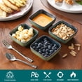 thumbnail image 4 of vancasso Stern, Green 4-Piece Saucer Dish Set, Porcelain Snack Bowl, Square, 4 of 7