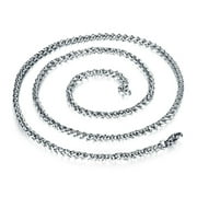 3MM Men's Titanium Steel Necklace Delicate Silver Chain Necklace Decoration 60cm