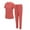 Orange, variant on Pitauce Womens Cool Stretch Jogger Scrub Set Solid V-Neck Scrub Top and Jogger Pants Medical Nursing Uniforms with Pockets