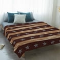 thumbnail image 4 of Star Vintage Blanket Soft Cozy Warm Twin Blanket for Bed, Plush Fuzzy Flannel Fleece Blankets for Sofa, Western Country Stars Brown Wooden Throw Blankets for Couch, Gifts for Men, 60"x80", 4 of 9