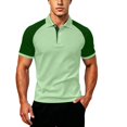 thumbnail image 4 of Mens Polo Shirts Short Sleeve Button Up Slim Fit Summer Shirt Light Green Casual Polos for Man, 4 of 4
