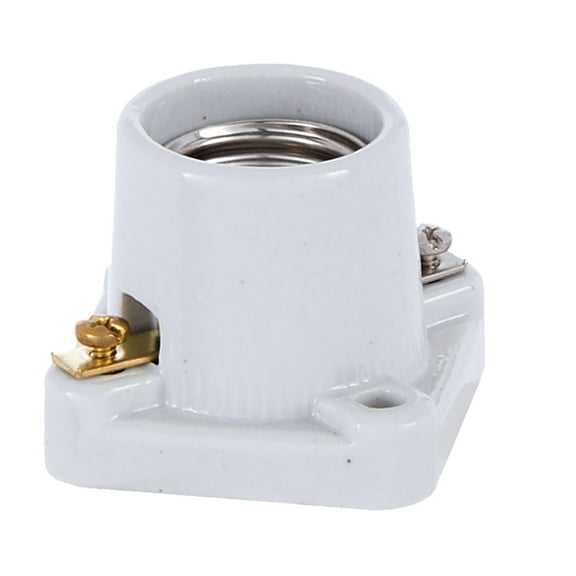 B&P Lamp® Square Base Porcelain Pony Cleat Edison Socket