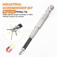thumbnail image 4 of Juego de 3 puntas de destornillador Phillips PH2 (#2) antideslizantes, vástago hexagonal de 1/4" y 90mm de largo, destornillador magnético para taladros industriales., 4 of 7