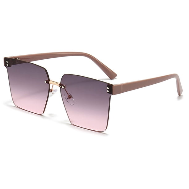 Gafas de sol de moda para damas sin marco Gafas de sol de moda europeas y americanas, hechas de PC y aleación.