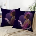 thumbnail image 4 of LALILO Throw Pillow Covers Retro Fashion Glamour Girl African American Cushion Cover 18" x 18", 2 Pack, 4 of 6