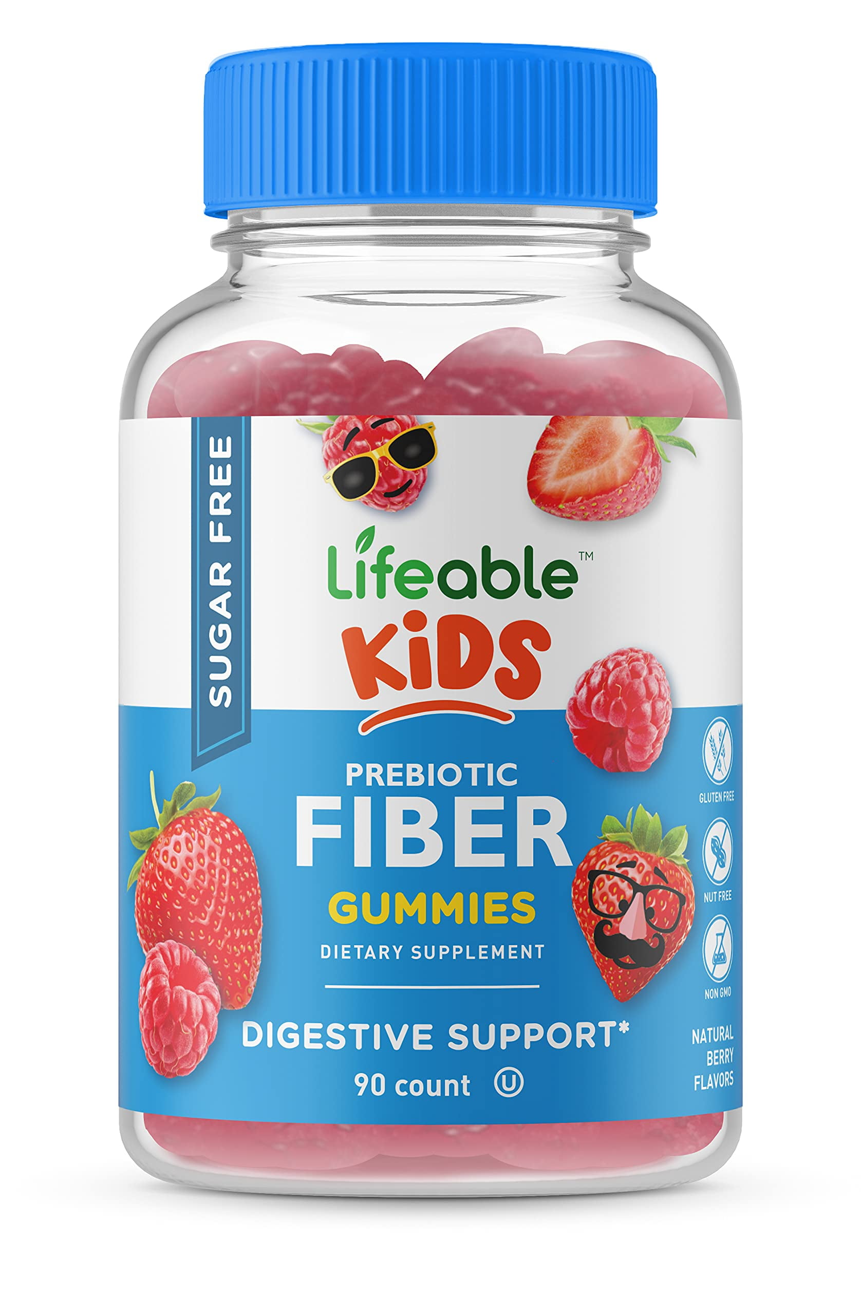 Lifeable Sugar Free Prebiotic Fiber for Kids - 4g - 90 Gummies