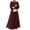 Wine Red, variant on ZANZEA Womens Dresses Full Sleeve O-Neck With-Back-Zipper Ankle Length Dress