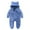 Blue, variant on Toddler Baby Boys Girls Color Plush Cute Bear Ears Winter Thick Jumpsuit Romper