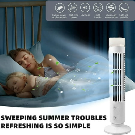 

LED Tower Fan With Light Portable USB Powered Electric Fan With Powerful Airflow Quiet Operation Mini Standing Air Conditioner Air Fan For Home Office Desktop Fan