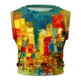 thumbnail image 4 of Pompotops Mode Femmes Courte O-Cou Mode Imprimé Gilet Sans Manches Extérieure Nombril Bas Tops Blouse, 4 of 4