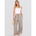 thumbnail image 3 of ANRABESS Womens Casual Wide Leg Pants Elastic Waist Drawstring Lightweight Flowy Beach Palazzo Pants with Pockets, 3 of 8