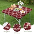 thumbnail image 4 of Burgundy and White Wavy Pattern Square Fitted Tablecloth with Elastic Edge,Square Table Cover,Washable Elastic Table Cover for Home Kitchen Party Decor 36"x36", 4 of 6