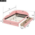 thumbnail image 5 of Bellemave Full Szie Upholstered Daybed with Storage Drawers, PU Leather Daybed Frame with Cloud Shaped Guardrail, Modern Storage Sofa Bed for Bedroom, Living Room (Pink), 5 of 9