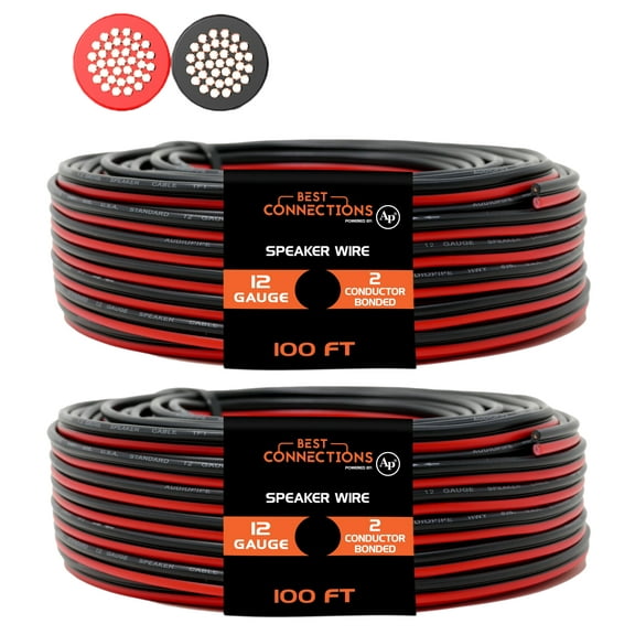 Audiopipe 2 Rolls 12 Ga 100' Speaker Wire Car Audio Stereo 12 Volt Zip Cable