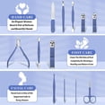 thumbnail image 2 of Manicure Set 12 in 1 Nail Clipper set, Odies nail clippers, fingernail & toenail clippers, Manicure Tools, pedicure tools, Suitable for Travel Manicure Kit, Nail Set Kit With Everything Profe,Blue, 2 of 5