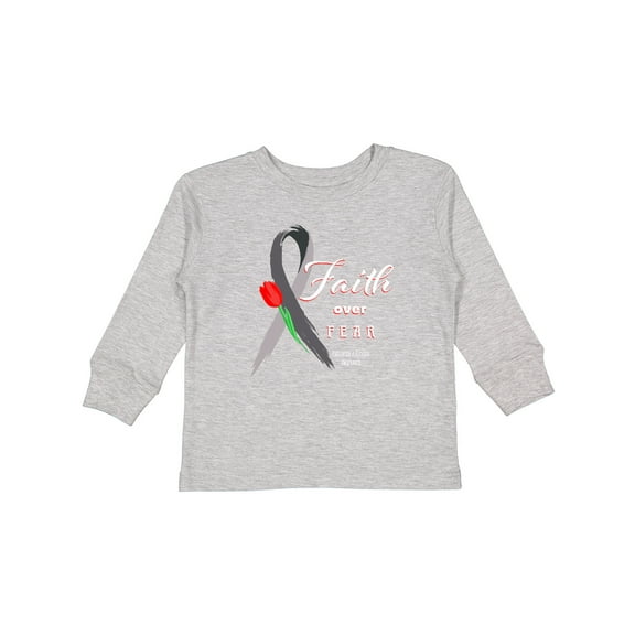 Inktastic Faith over Fear Parkinson's Awareness with Red Tulip Boys or Girls Long Sleeve Toddler T-Shirt